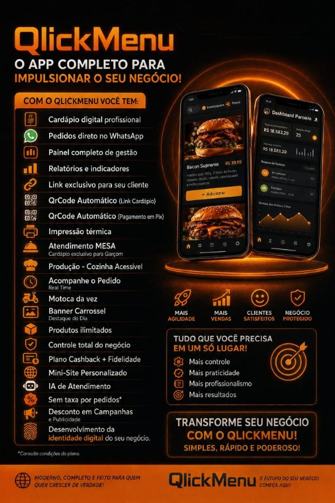 QlickMenu Premium — mais agilidade, mais vendas, clientes satisfeitos e negócio protegido